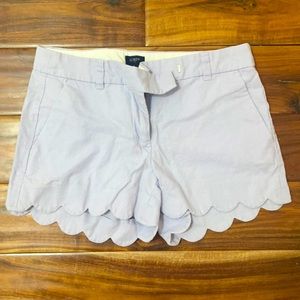 Jcrew purple scallop hem 4in shorts size 4